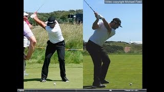 Jon Rahm golf swing  Long Iron faceon amp downtheline July 2017 [upl. by Cardon]