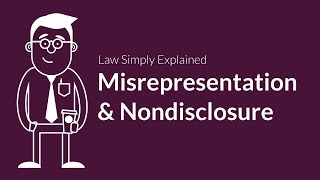 Misrepresentation and Nondisclosure  Contracts  Defenses amp Excuses [upl. by Enytsirk]