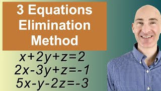 Solving Systems of 3 Equations Elimination [upl. by Sadie]