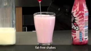 How to make a fat free milkshake using an aerolatte milk frother [upl. by Aihtenyc]